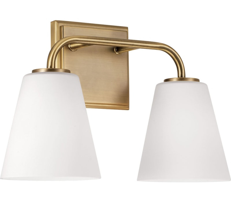 Capital 149421AD-543 Brody Vanity, 2-Light 200 Total Watts, Aged Brass