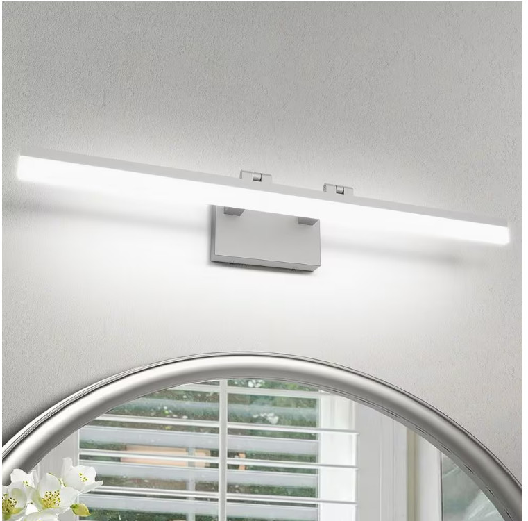 31.5 in. 1 Light Silver LED Vanity Light Bar with Aluminum Frosted Dimmable 5500