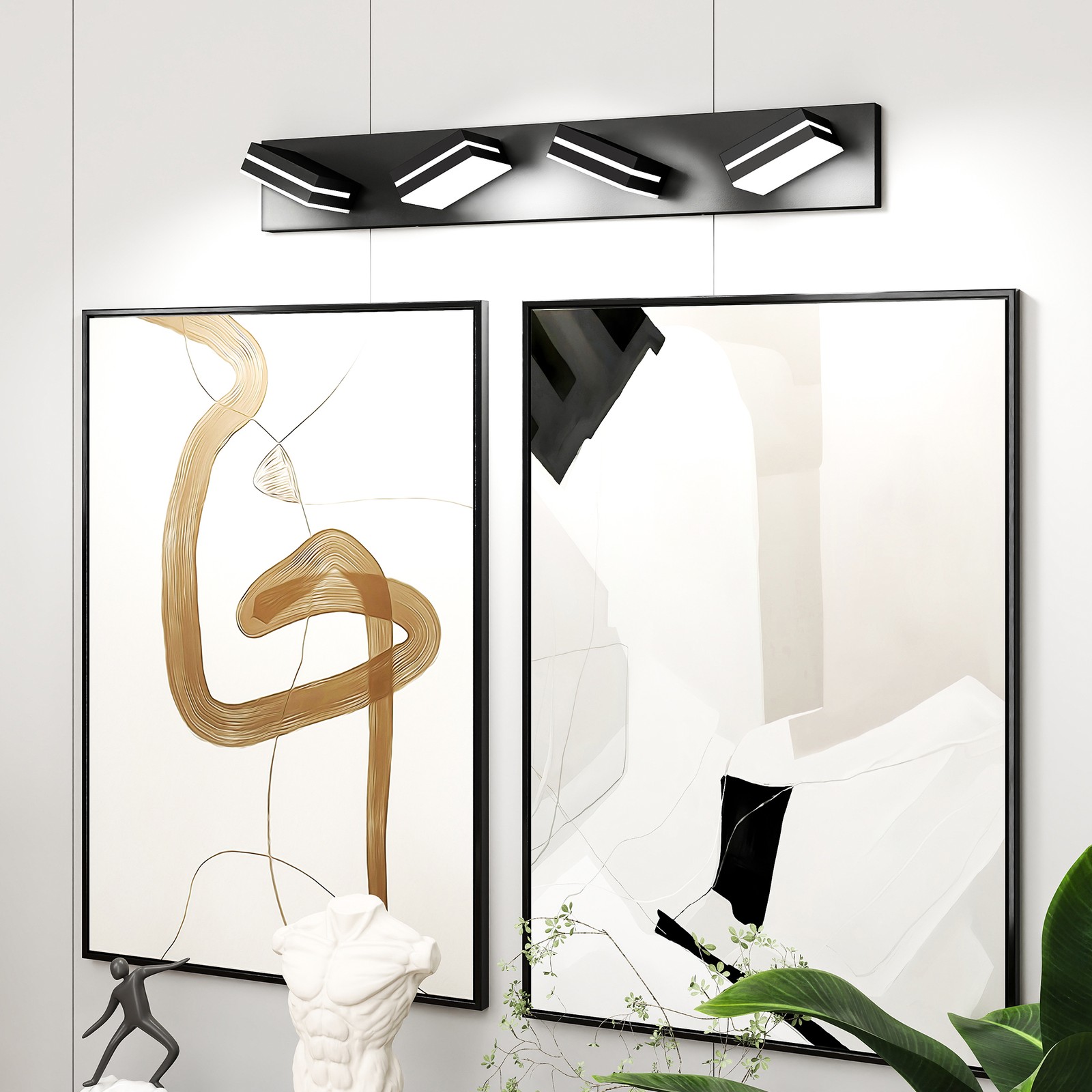 Black LED 4 Lights 30″ Vanity Light Bathroom Mirror Modern Dimmable Wall Lamp UL