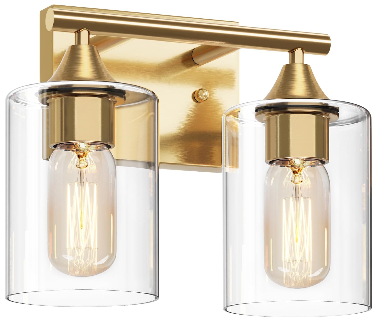 XPEHK Gold Vanity Lights for Bathroom,2-Light Bathroom Light Fixtures,Brushed…