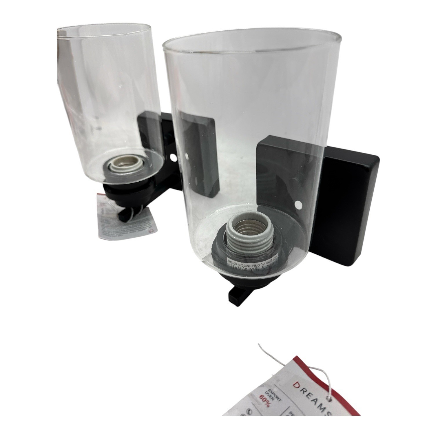 Dreams Idea 2 Pack 4.8 in. 1 Light Black Wall Sconce w/Switch 41975BK