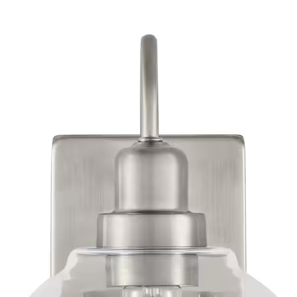 Brushed Nickel Clear glass shade 4.5 in 1 Light Wall Sconce Lamp