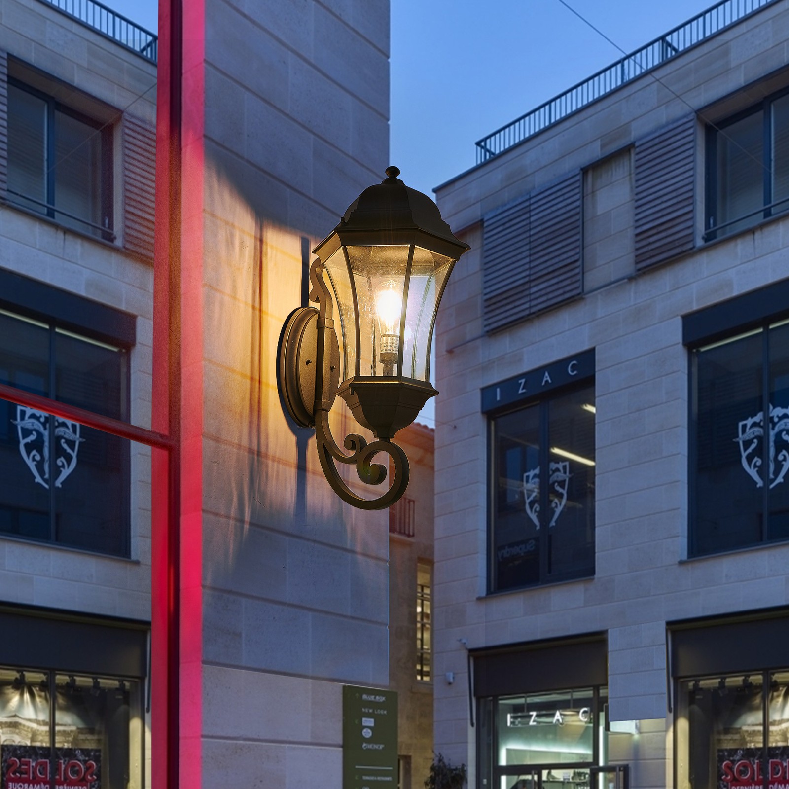 27″ Outdoor Wall Light Dusk to Dawn Porch Sconce Exterior Aluminum Fixture Black
