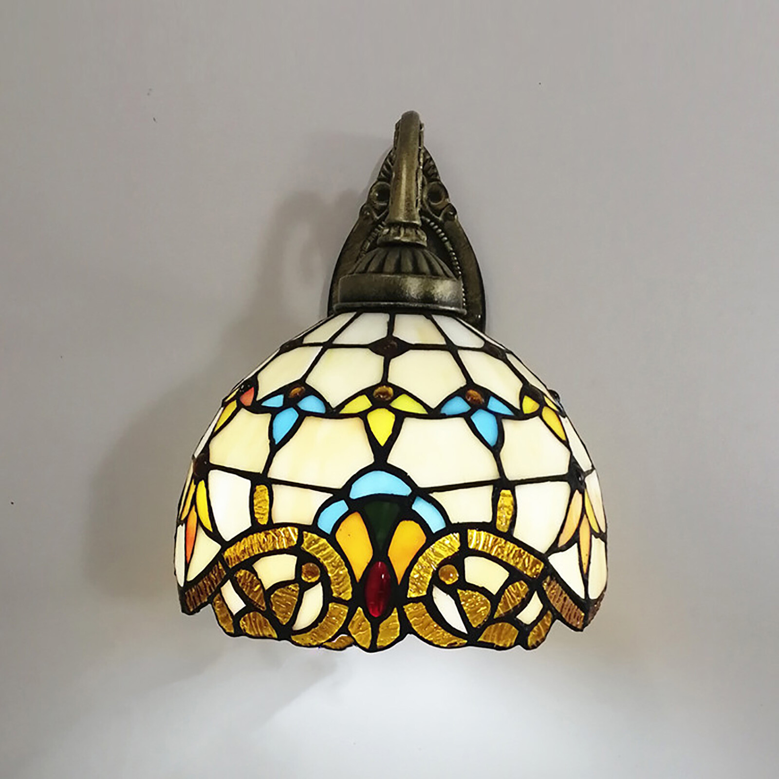 Tiffany Style Wall Sconce Stained Glass Light Art Deco Fixture Wall Mount Lamp