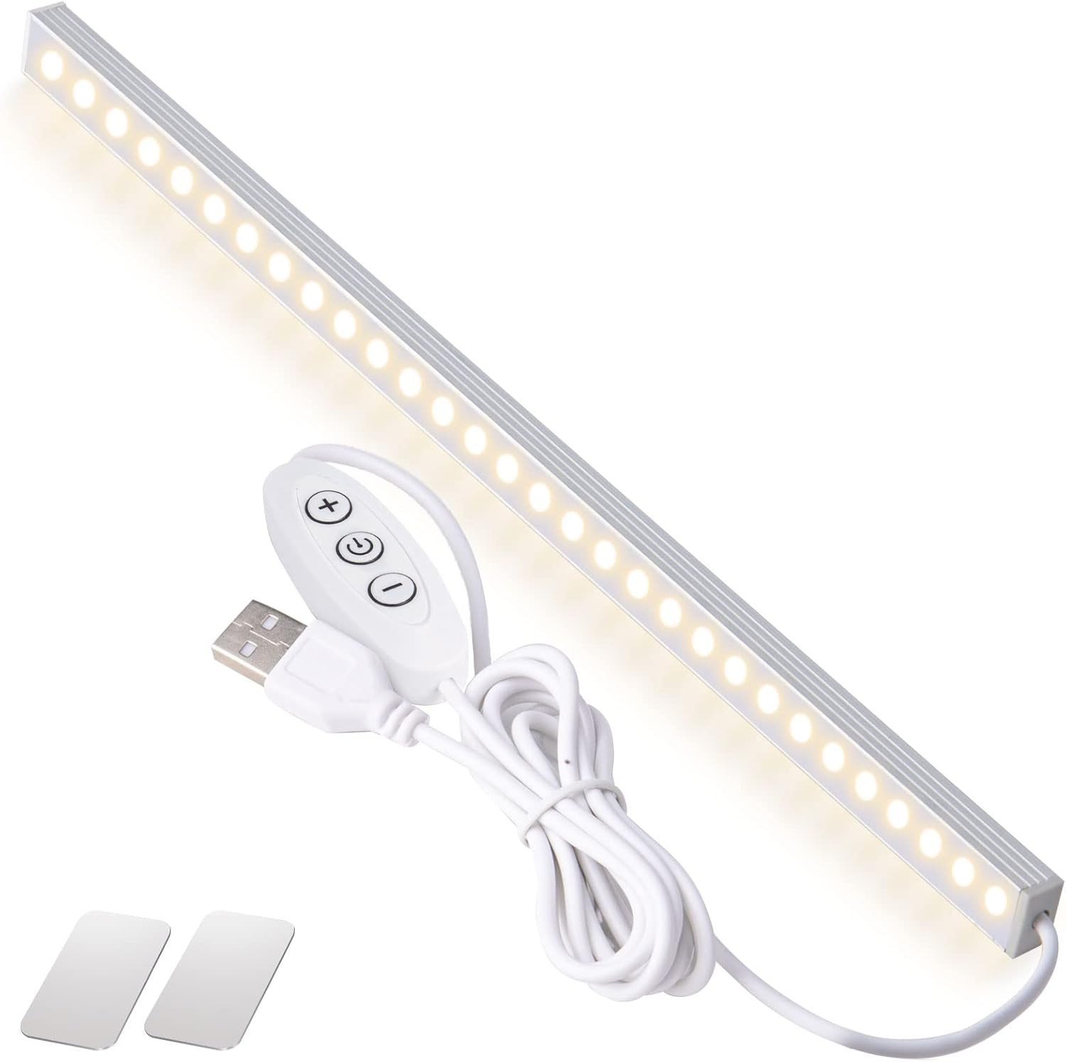 USB Powered under Cabinet Lighting, 12″ Tool-Free Mount Dimmable LED Strip for P
