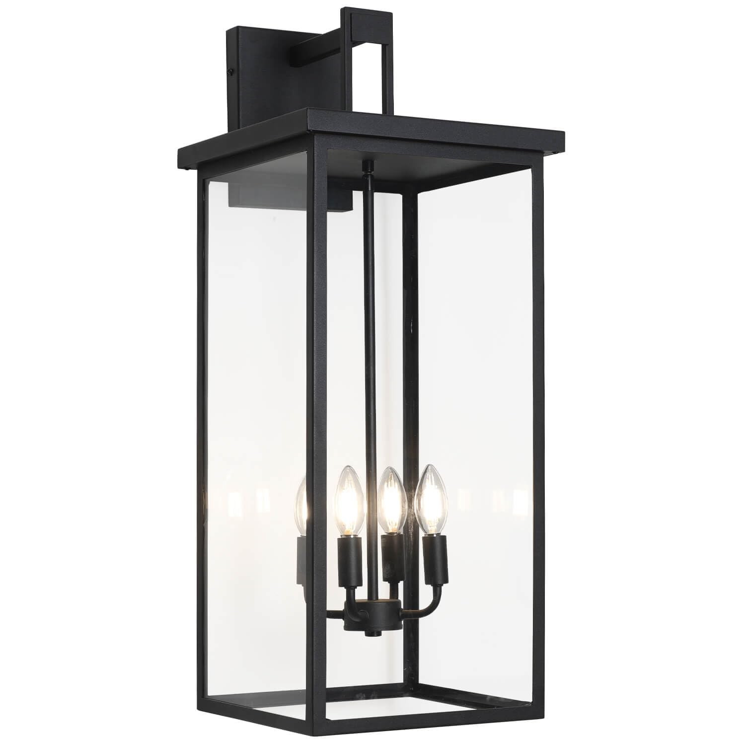 26″ Wall Light Modern Outdoor Black Porch Lamp Garden Sconce Fixture Waterproof