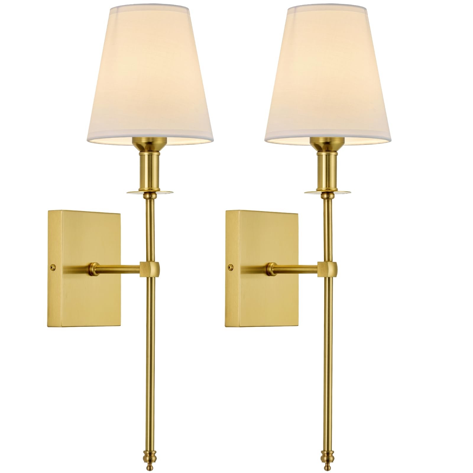 PASSICA DECOR Wall Sconces Set of 2, Hardwired Gold Sconces Wall Lighting,