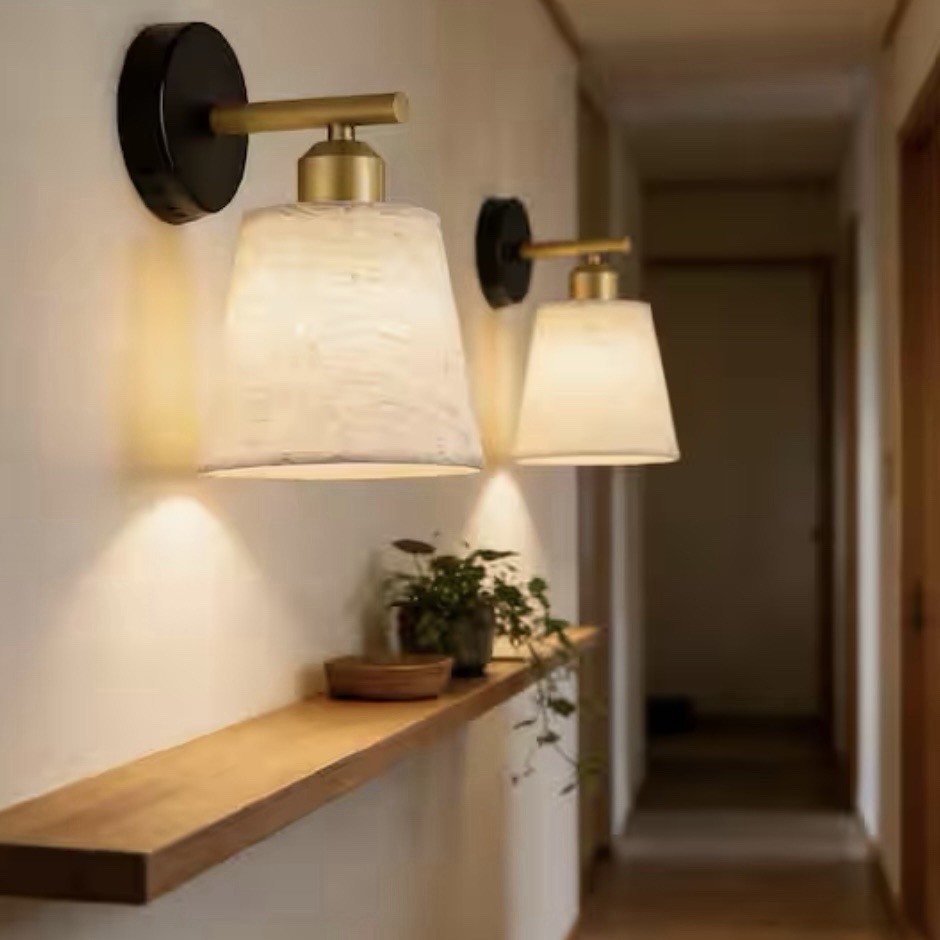 Battery Operated Wall Sconce Set 2 USB Rechargeable w/Remote Dimmable Brass