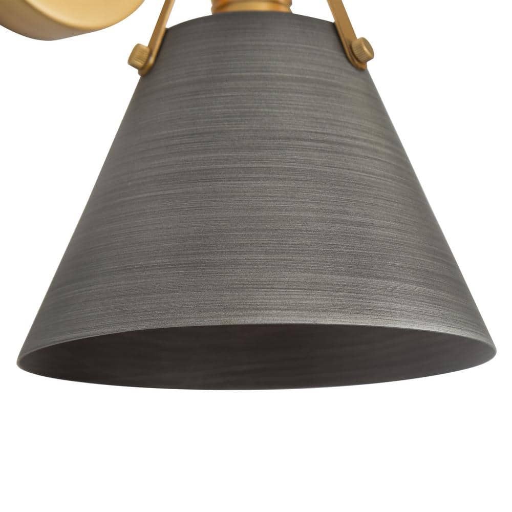 ​LNC 6″ Brushed Vintage Gold Bell Vanity Light Gray Metal Wall Sconce​