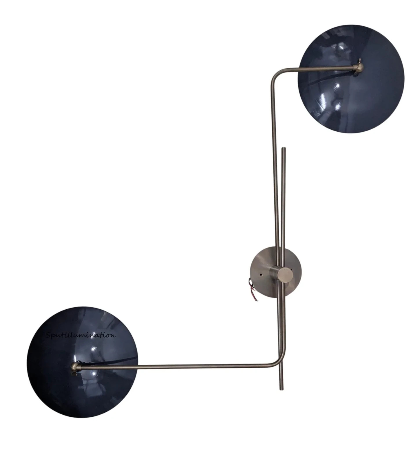 Handmade Modern Brass Wall Sconce | Enamel 2 Shade Adjustable Light