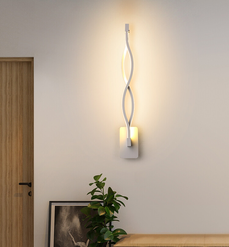 Indoor 16W LED Wall Sconce Light Fixture SMD 2835 Bedroom Lamp Twist Wave Aisle