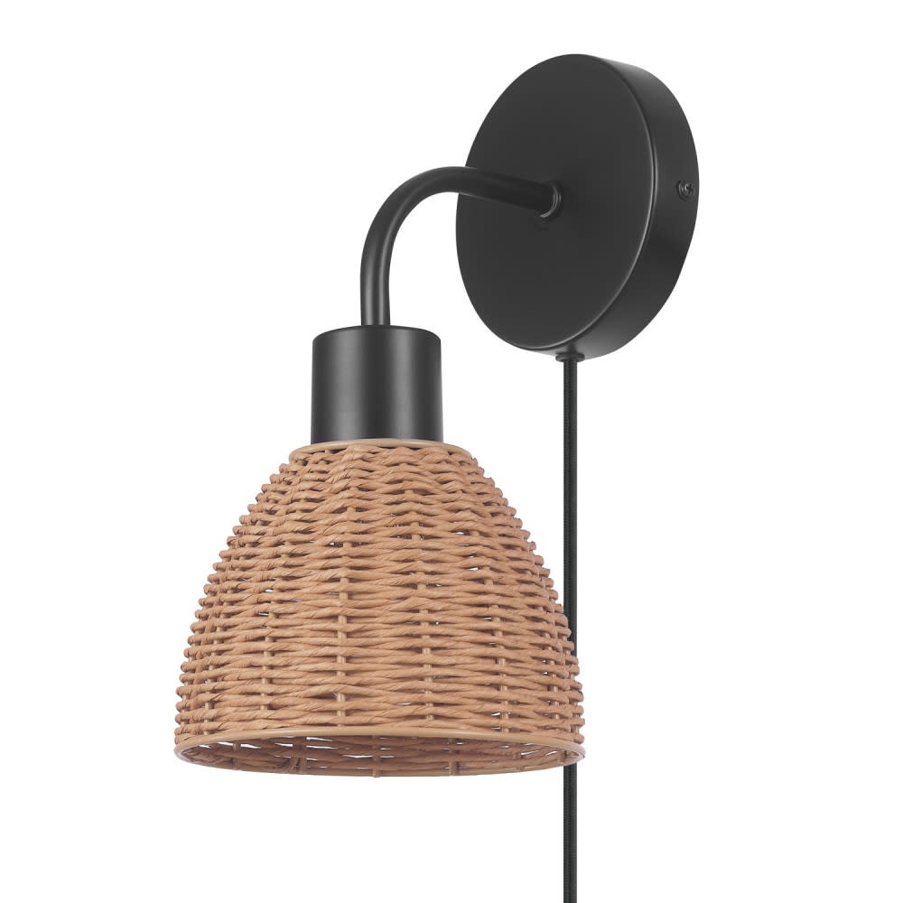 Globe Electric 91002780 Briar 11″ Tall Hardwired or Plug-In Wall – Black