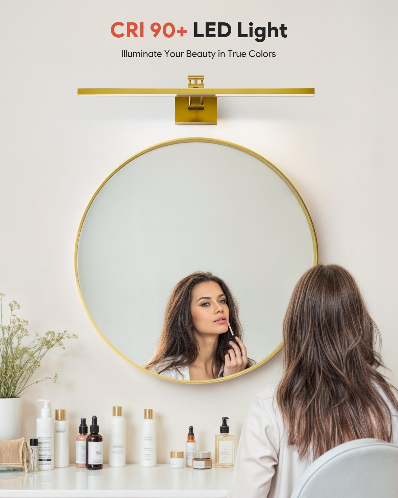 VONLUCE 30″ Modern LED Bathroom Vanity Light – Brushed Gold