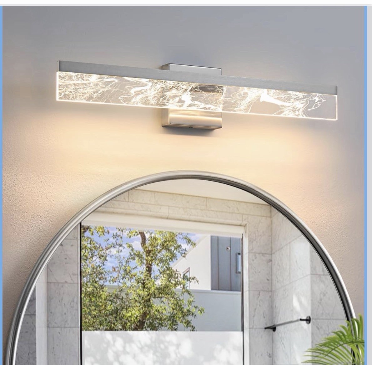 Brushed Nickel Vanity Light – 24 Inch Lighting Fixture over Mirror, 18W 3000K LE