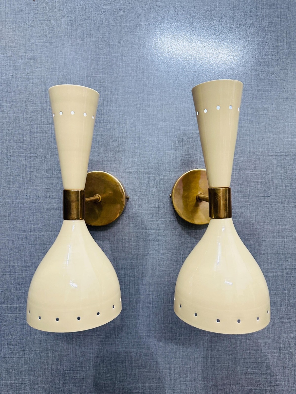 Raw Brass Diablo Wall Sconce – Mid-Century Modern Bedside Lamp (Set of Two)