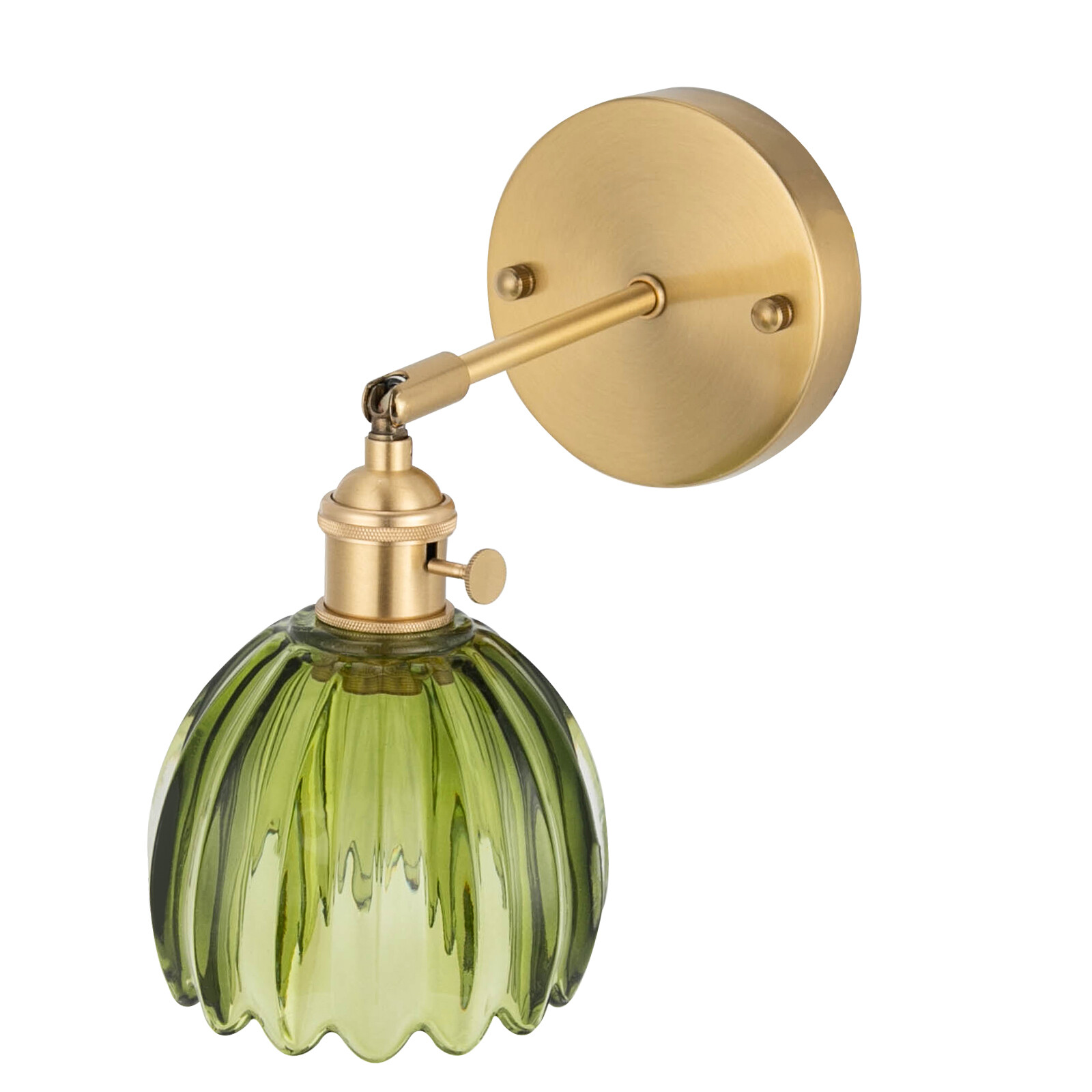 Nordic Green Metal Bedroom Wall Lamp Flower Glass Shape Wall Sconce Light USA