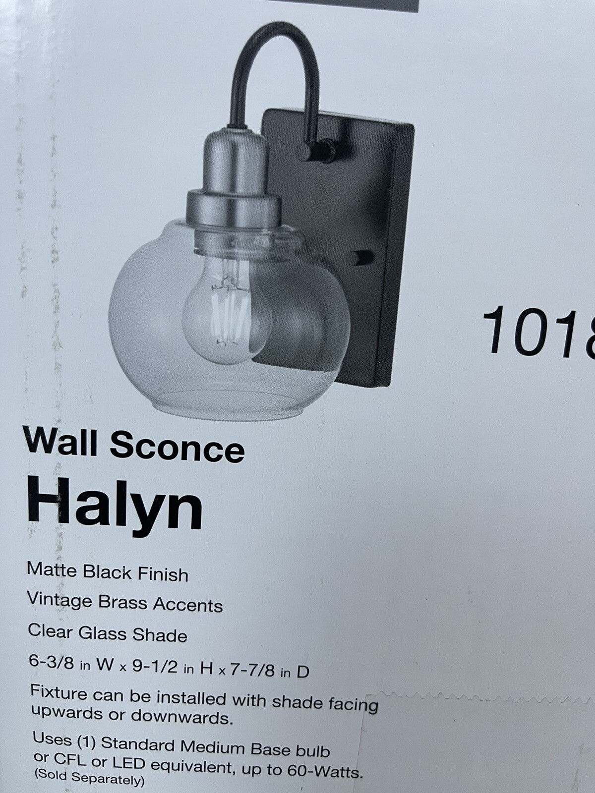 Home Decorators Halyn 4.5 in 1-Light Industrial Black Indoor Wall Sconce