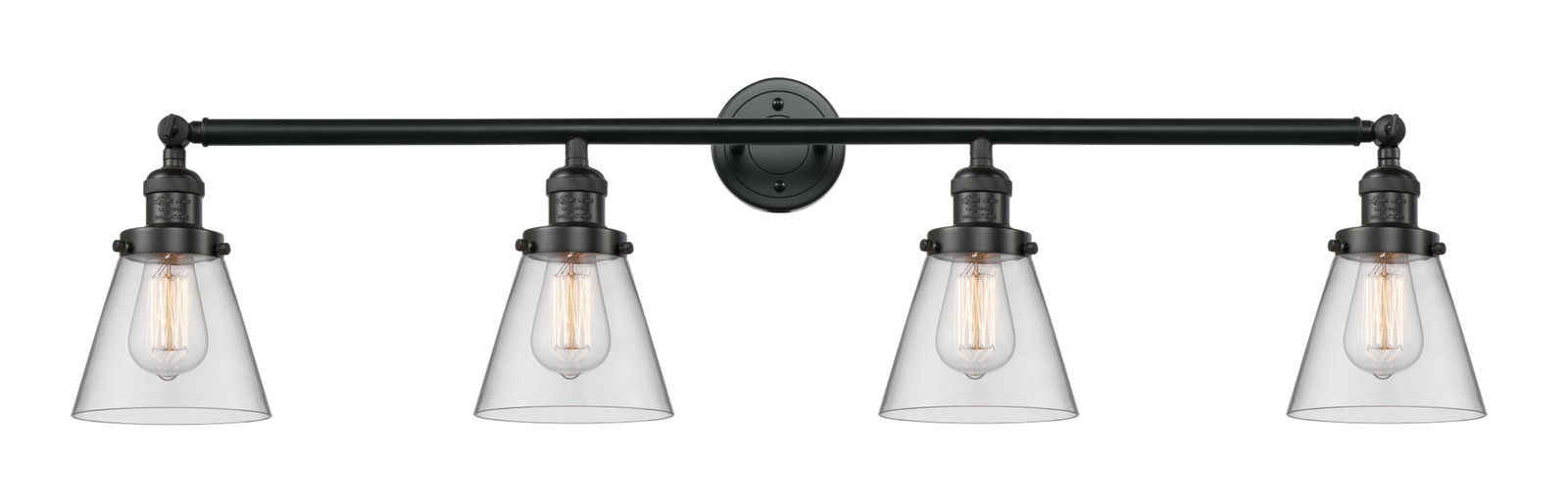Innovations Lighting 215-10-42 Cone Vanity Cone 4 Light 42″W – Black