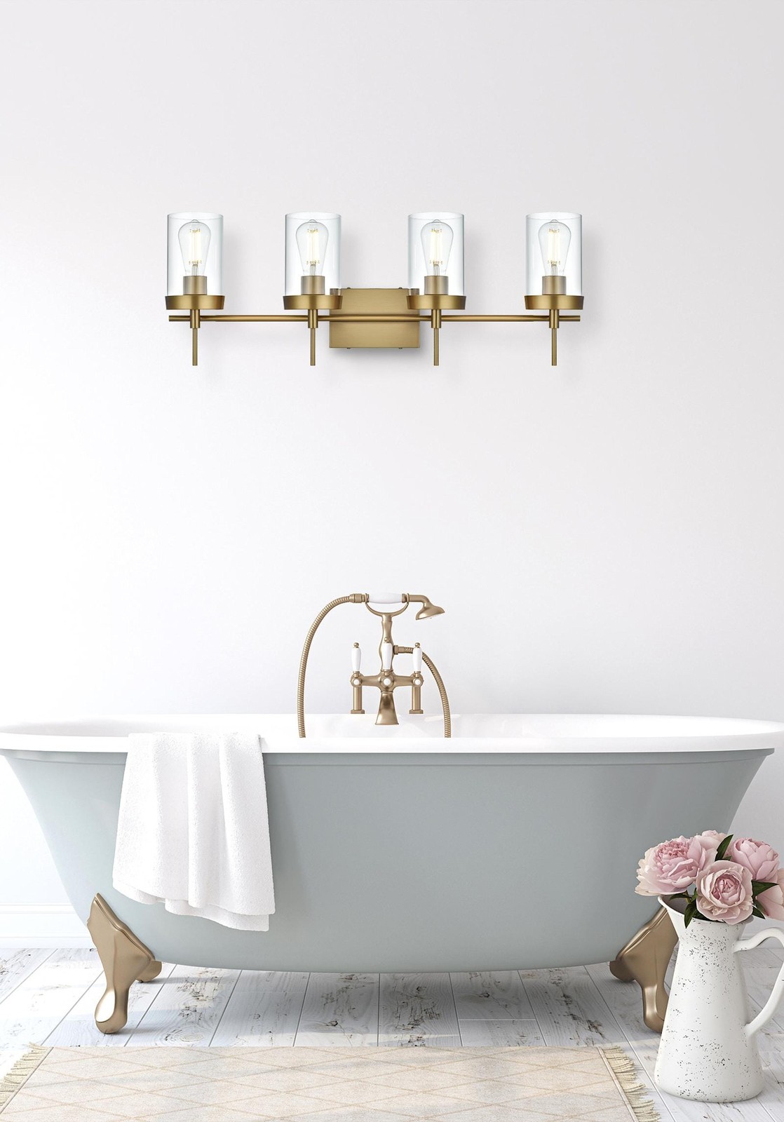 Elegant Lighting LD7319W32 Taryin 4 Light 32″W Vanity Light – Chrome