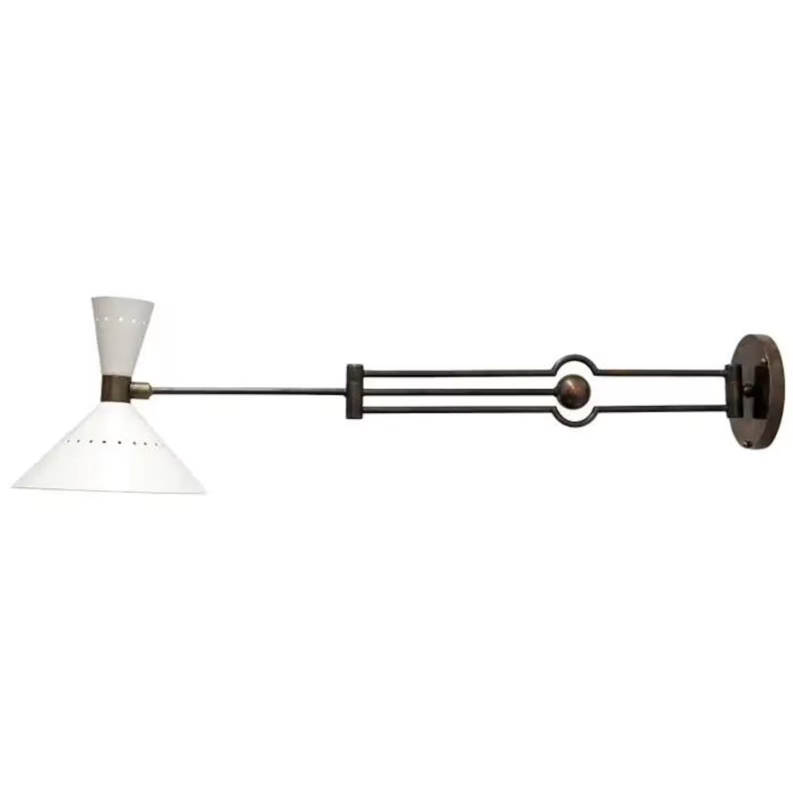 Adjustable Large Articulate Italian Swing Arm Wall Light by L D