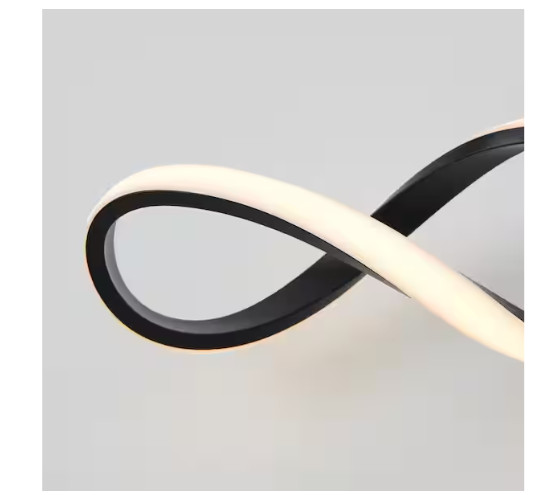 Artika Swirl 27 in. 1-Light Matte Black Modern Integrated LED Vanity Light Bar