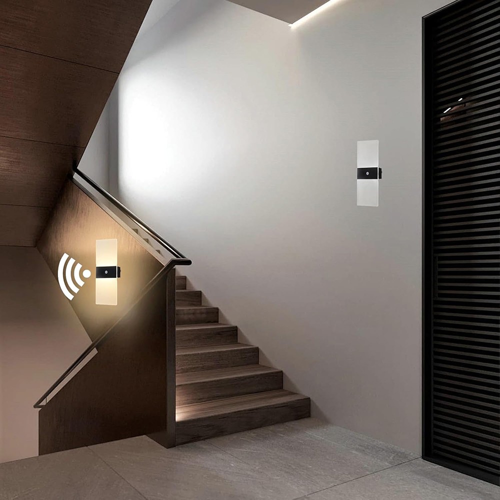 2/4PKS Modern LED Wall Light Motion Sensor Indoor Fixture Up Down Sconce Lamp US