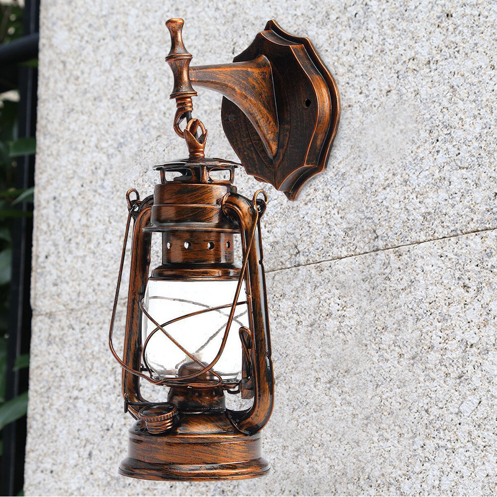 Stylish Wall Light – Metal & Plastic Lantern Sconce with E27 3W Bulb