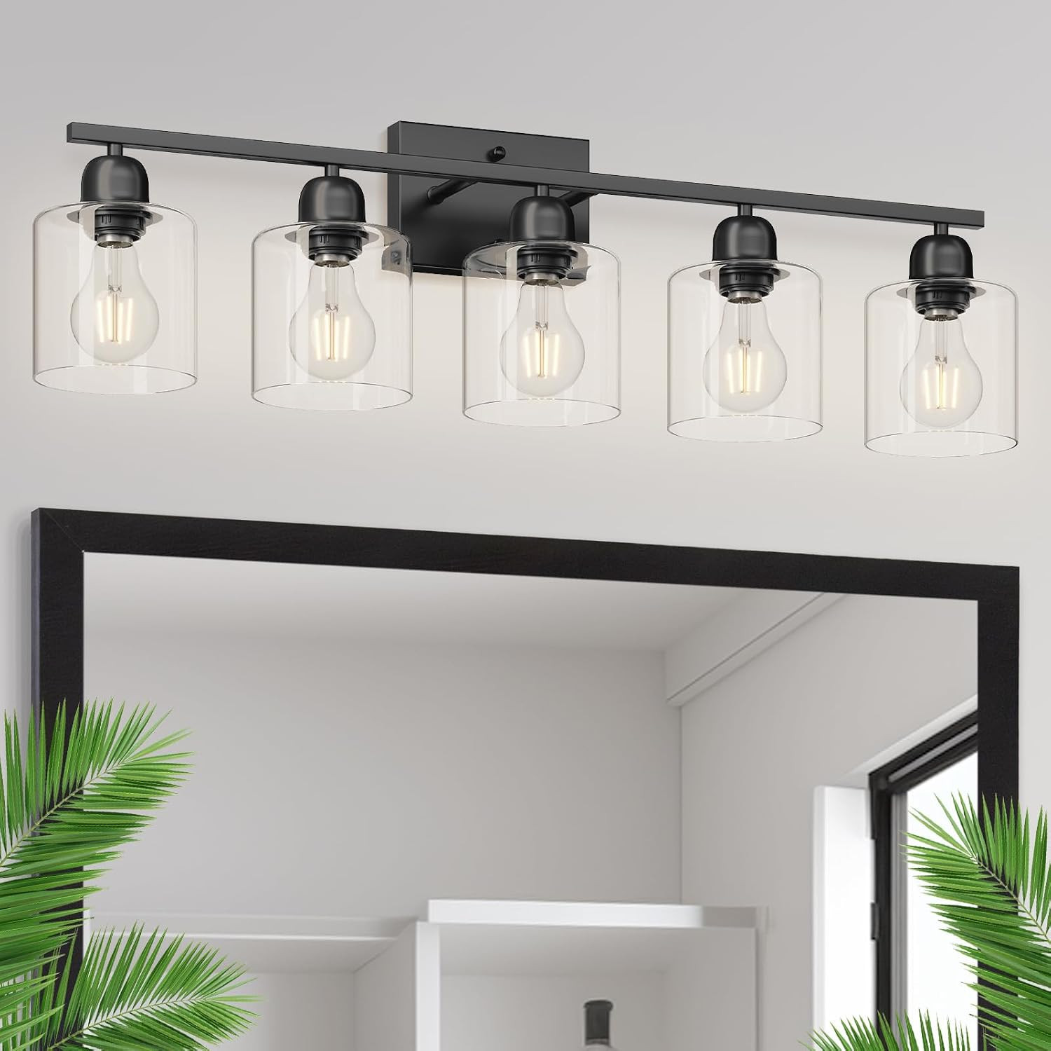 Brushed Nickel Bathroom Light, Anti-Rust Finish 2 Light Bathroom Vanity Light Br