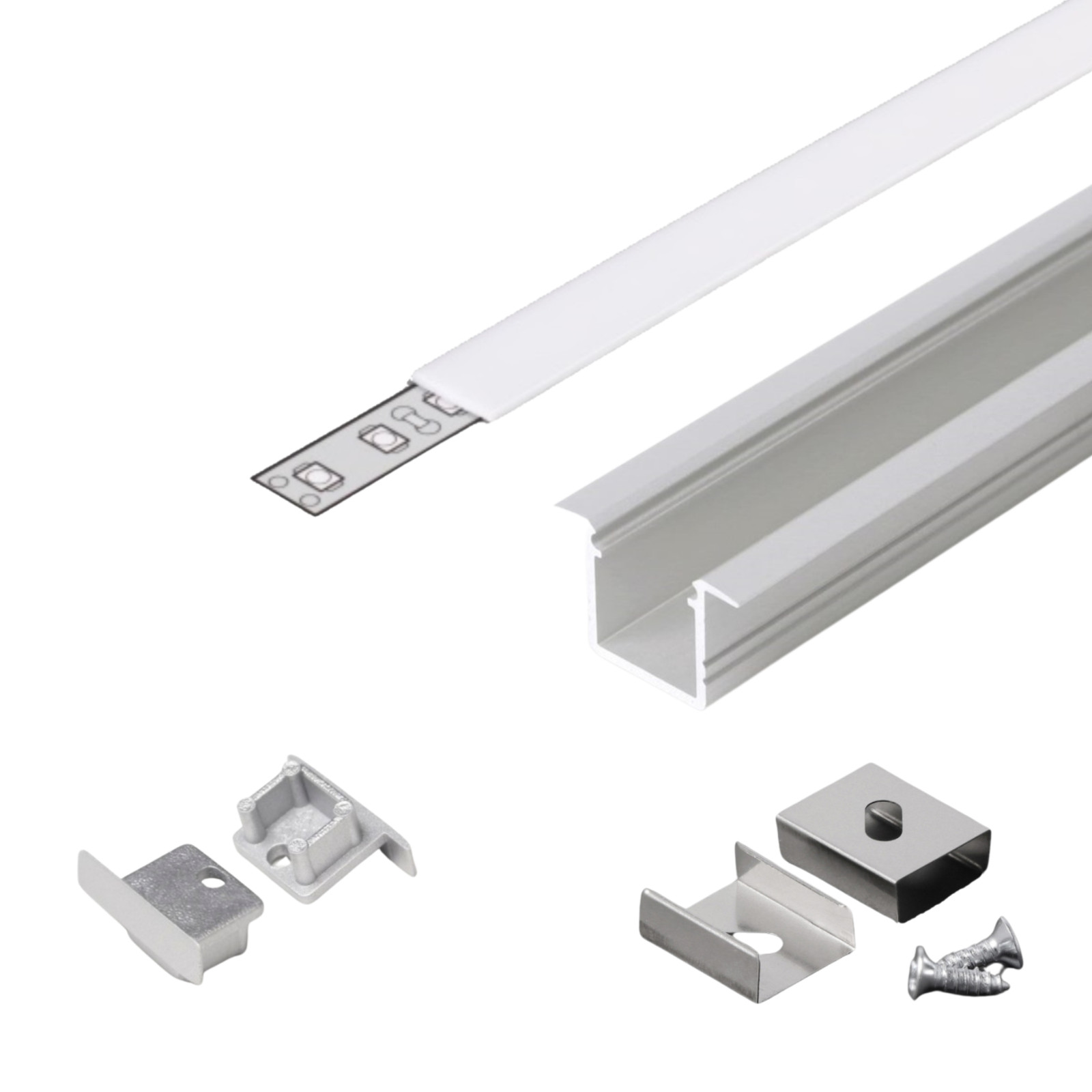 Wired4Signs Aluminum Channel Led Strip Diffuser Kit Recessed Smart-in10 39″/ 78″