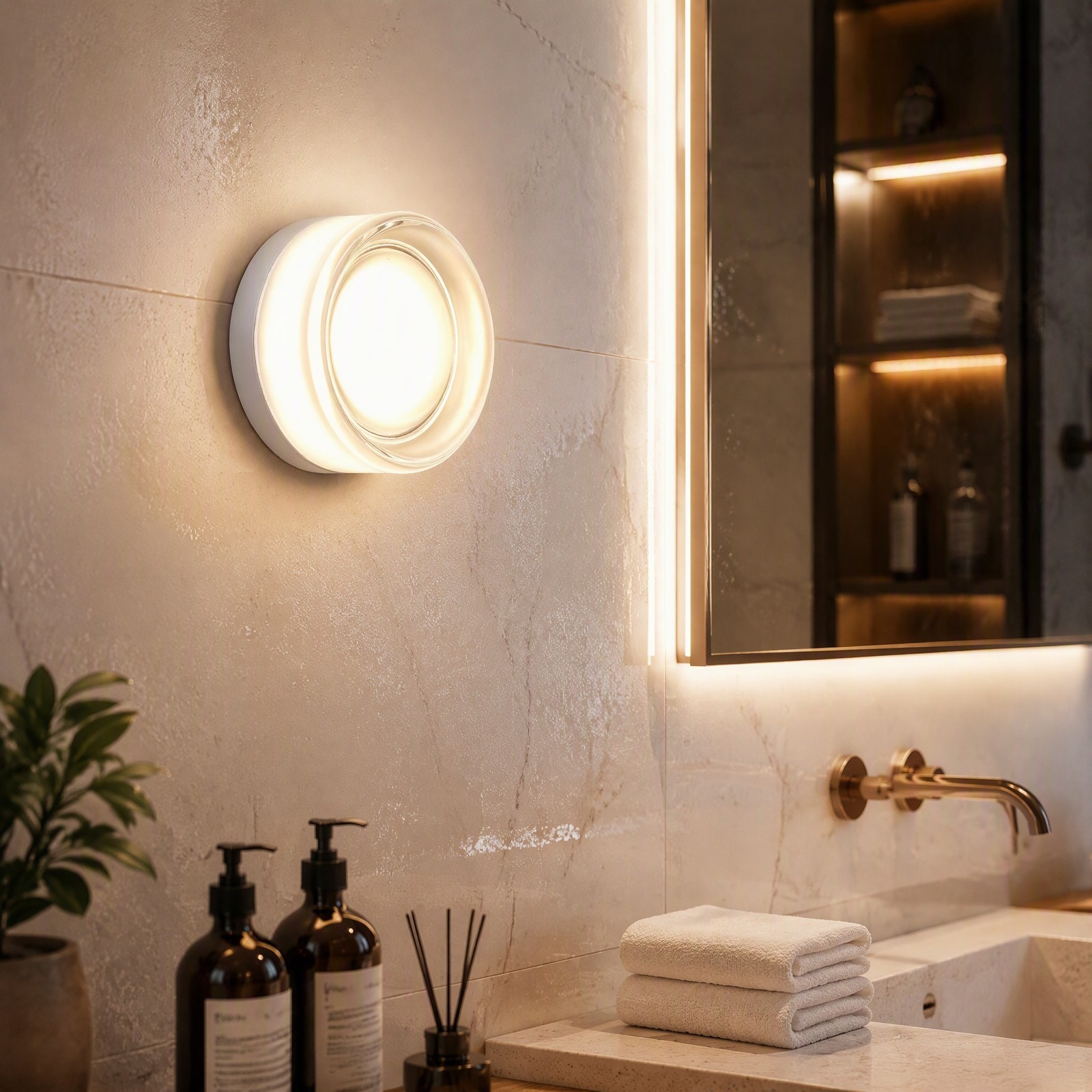 5 in Corridor Modern White Thickened Glass LED Indoor Wall Light Sconce Fixture