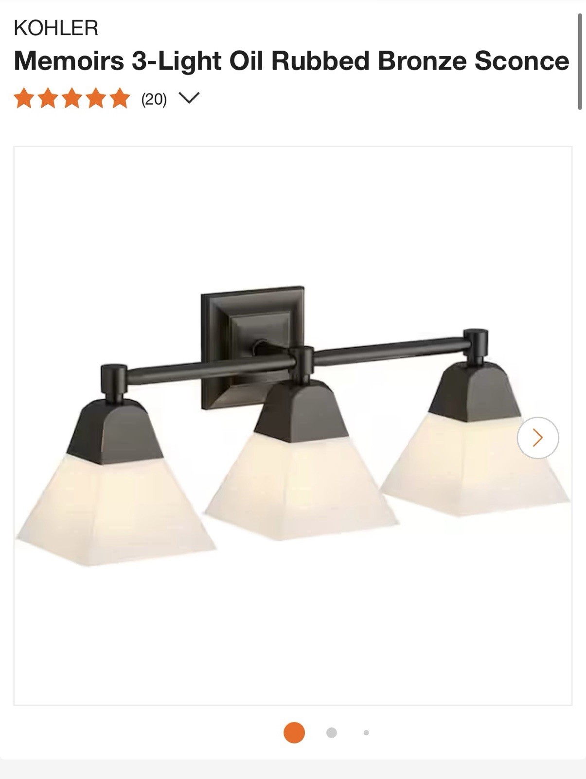 KOHLER Memoirs 3-Light Oil Rubbed Bronze Sconce