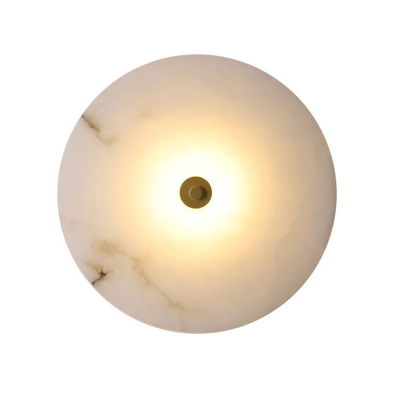 LED Surface Mounted Wall Lamp D16/25CM Round Marble Stone Bedside Light Fixture