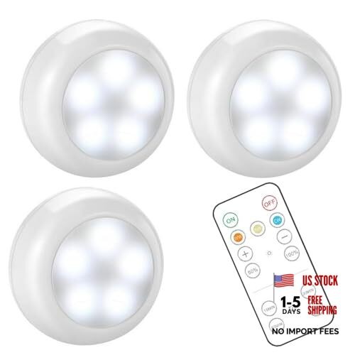 Wireless LED Puck Lights with Remote 6500K Clean White + 3000K Warm White