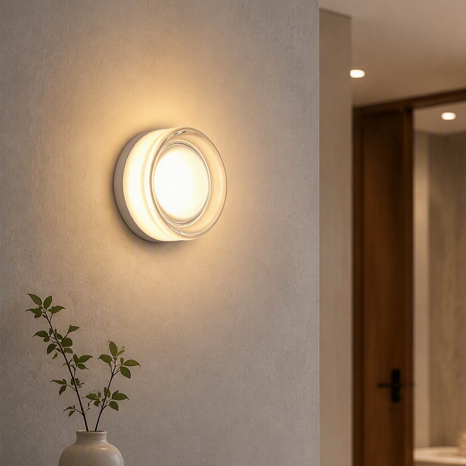 5″ Indoor LED Wall Lamp Thick Glass Sconce Bedroom Ceiling Light Fixture 3000K