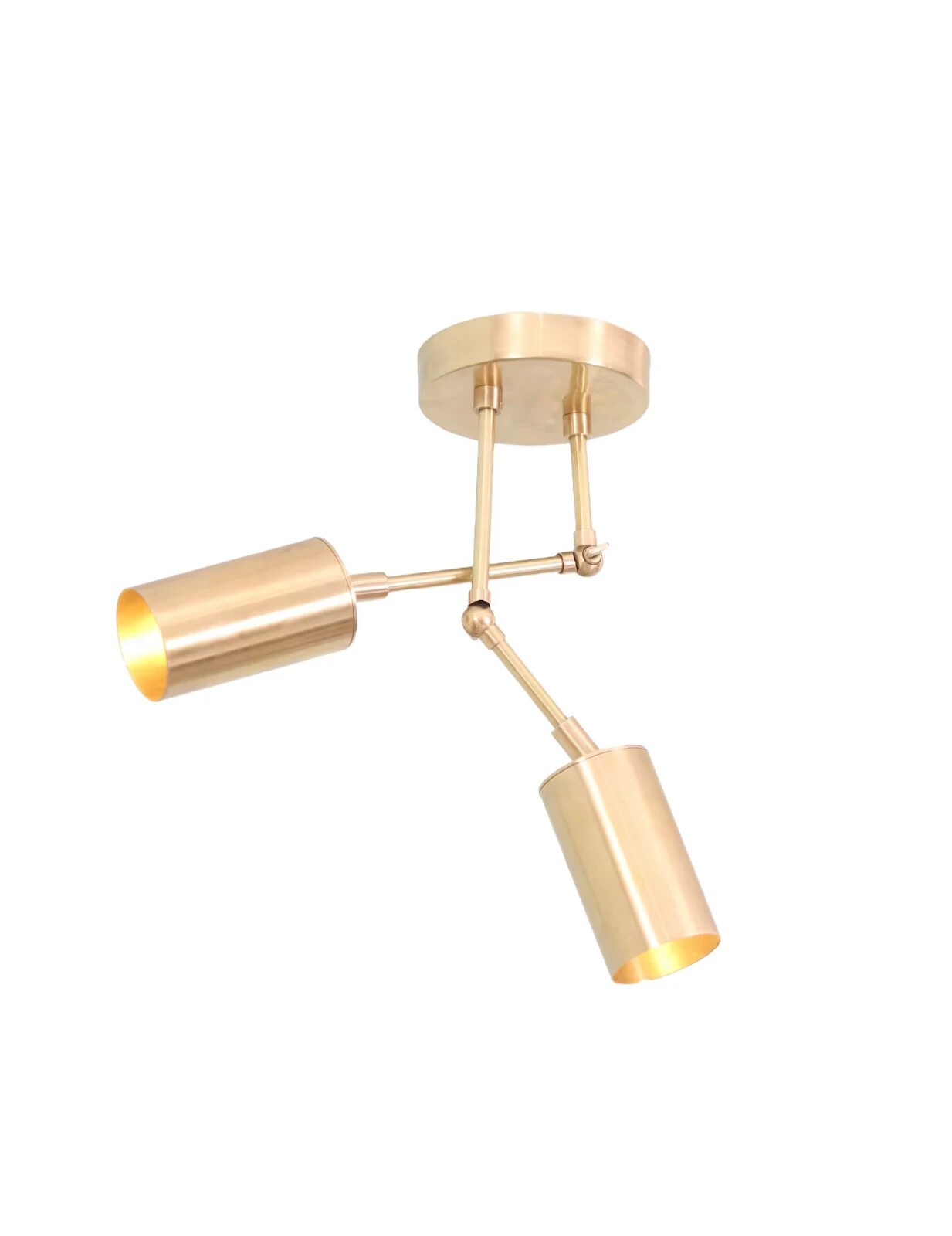 2 Arm Spot Light Mid Century Brass Sputnik Chandelier Light Fixture Pendant