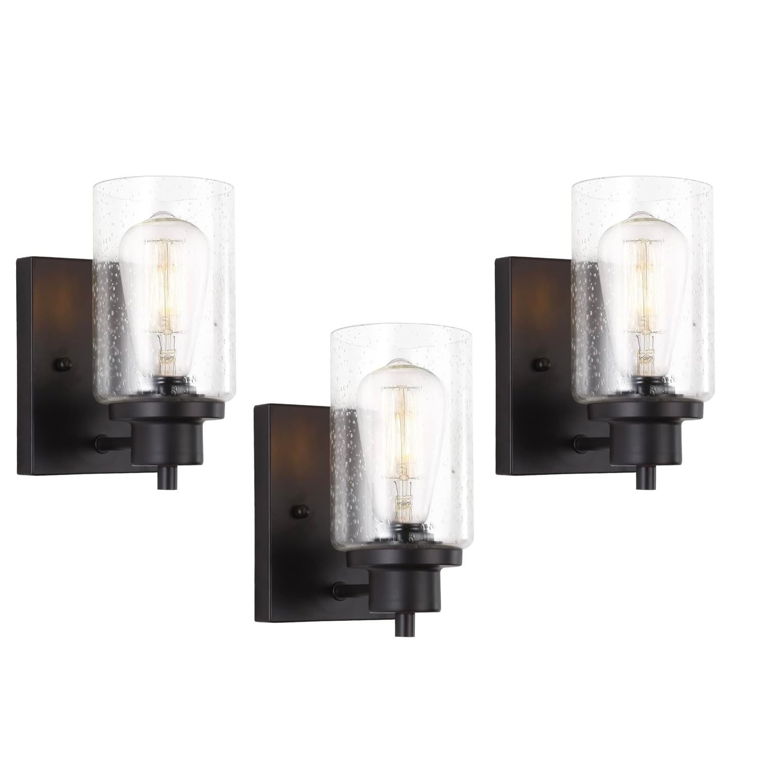 3 Pack Bath Vanity Light Fixtures Wall Sconce, Modern Indoor Bathroom Wall Li…