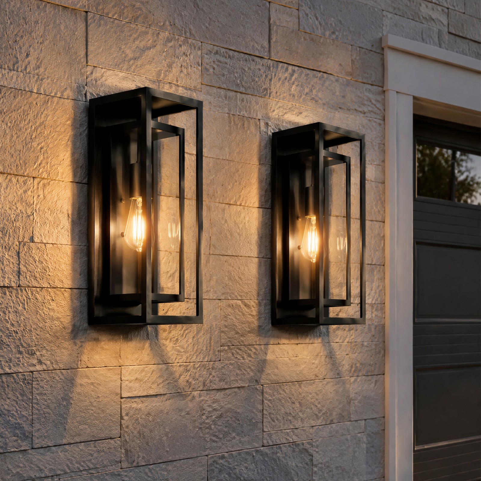 2 Pack 18″ Large Outdoor Wall Light Exterior Porch Lantern Fixture Patio Sconce