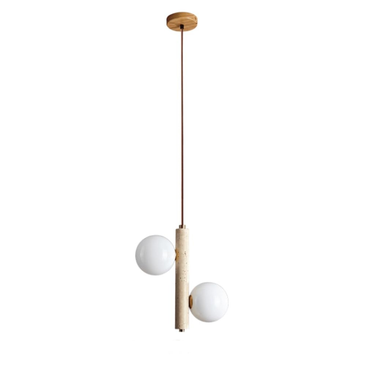 Modern Natural Yellow Cave Stone Pendant with Glass Shade Linear Chandelier, …
