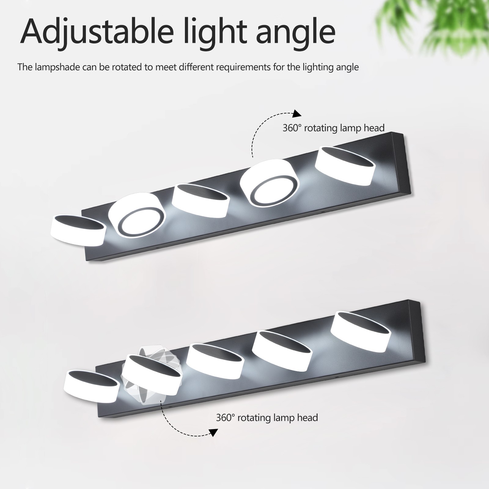 5 Lights 37″ LED Black Vanity Light Bathroom Mirror Wall Lamp Modern Fixture UL