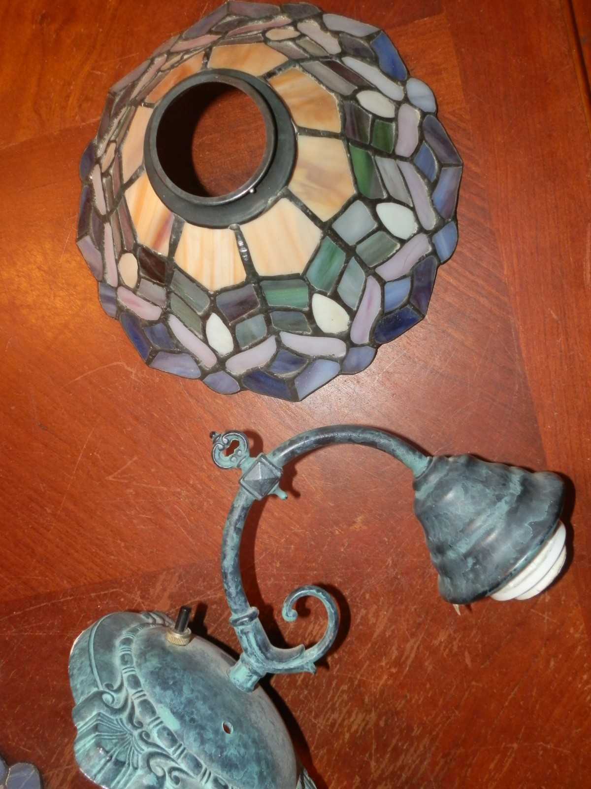 Vintage Tiffany Style Wall Lamp Stained Glass Wall Light Fixture Underwriter Lab