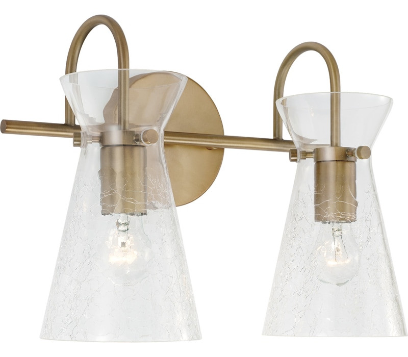 Capital 142421AD Mila Vanity, 2-Light 200 Total Watts, Aged Brass