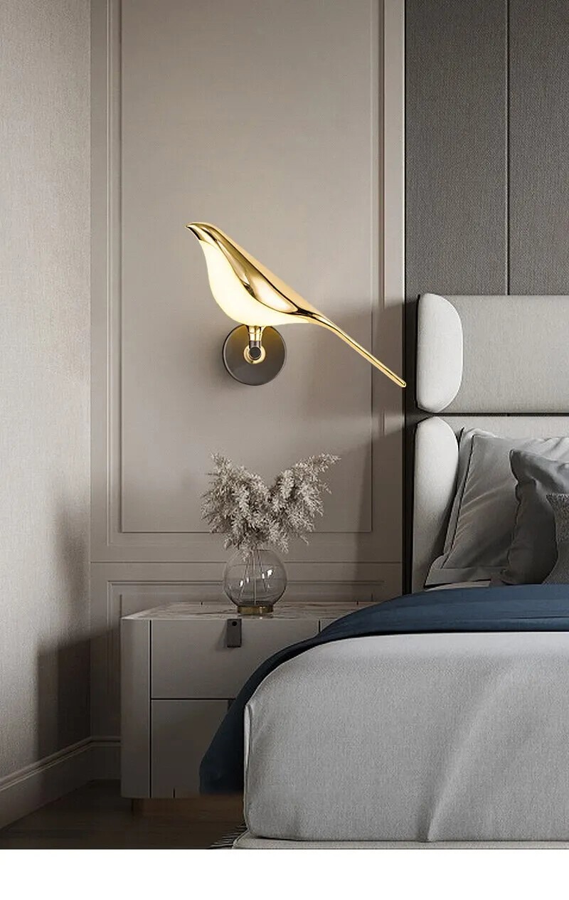 LED Wall Lamp Light Indoor Bird Bedside Bedroom Living Room Wall Lighting