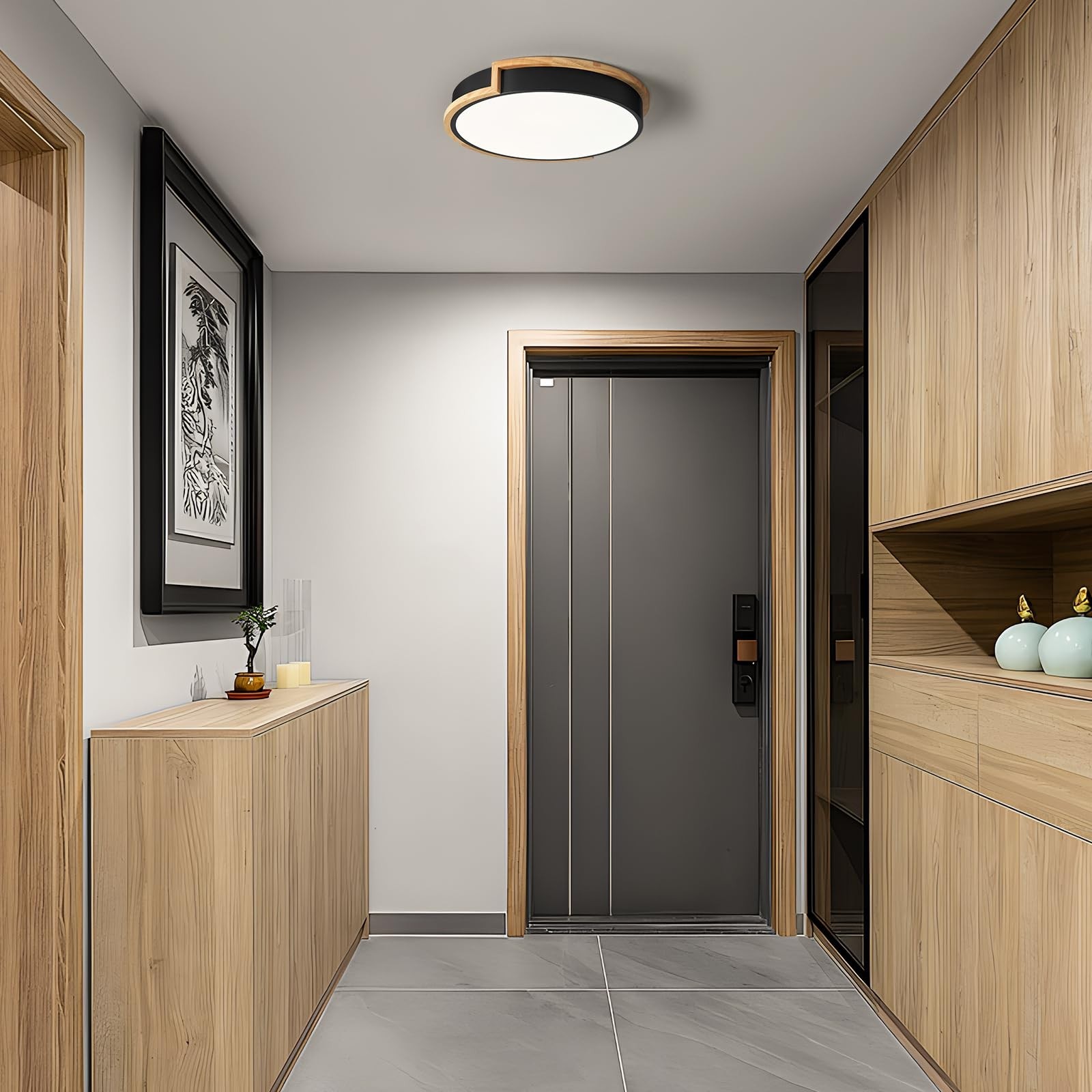 Modern LED Close to Ceiling Light, Round Flush Mount Ceiling Lighting Fixture…