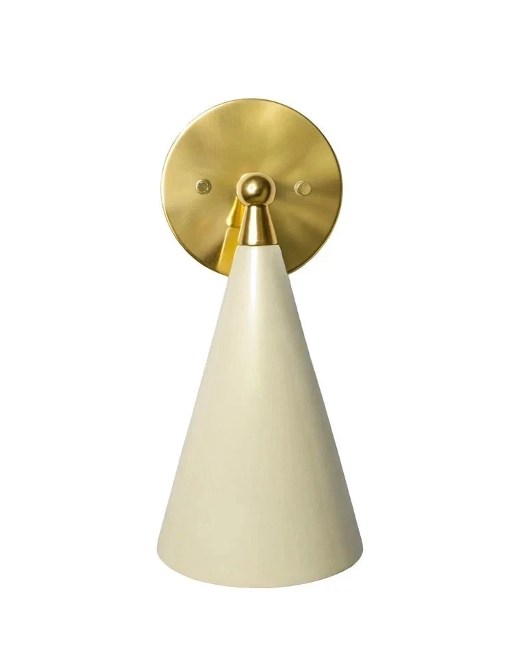 Handmade Wall Sconce- Italian Modern Minimalist Brass Cone Shade Reading Lamp