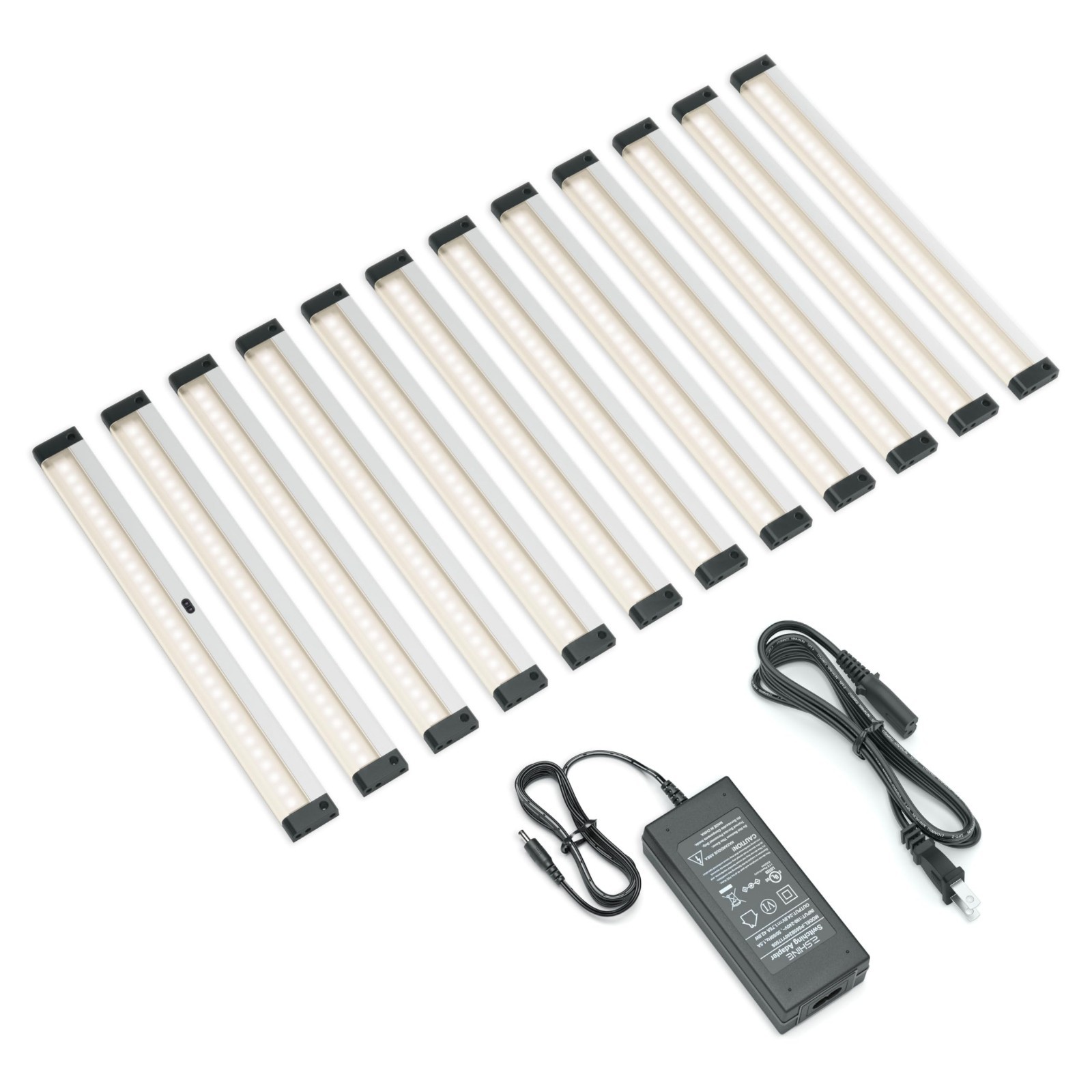 Dimmable Touchless LED Under Cabinet Lighting Kit, 12-Pack, Warm White 3000K