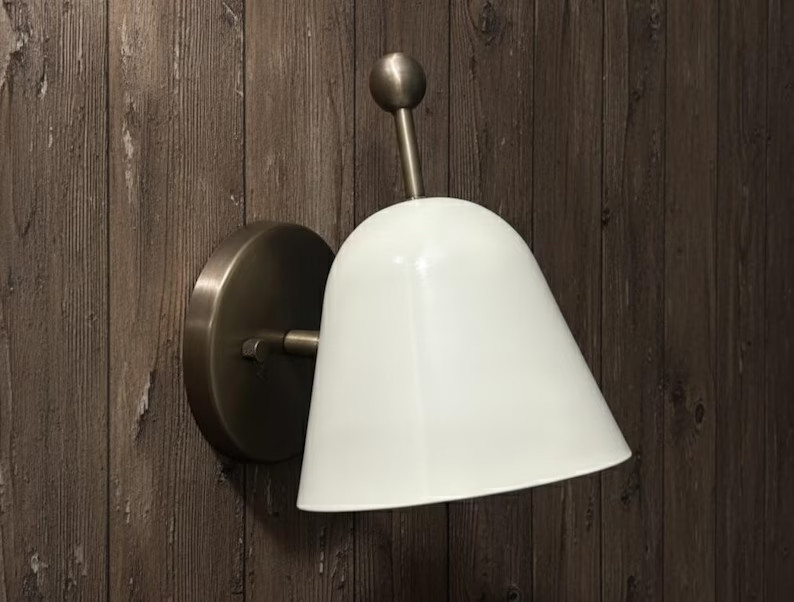 Handmade Brass Bell Sconce: Vintage Industrial Wall Light Brass Wall Sconce