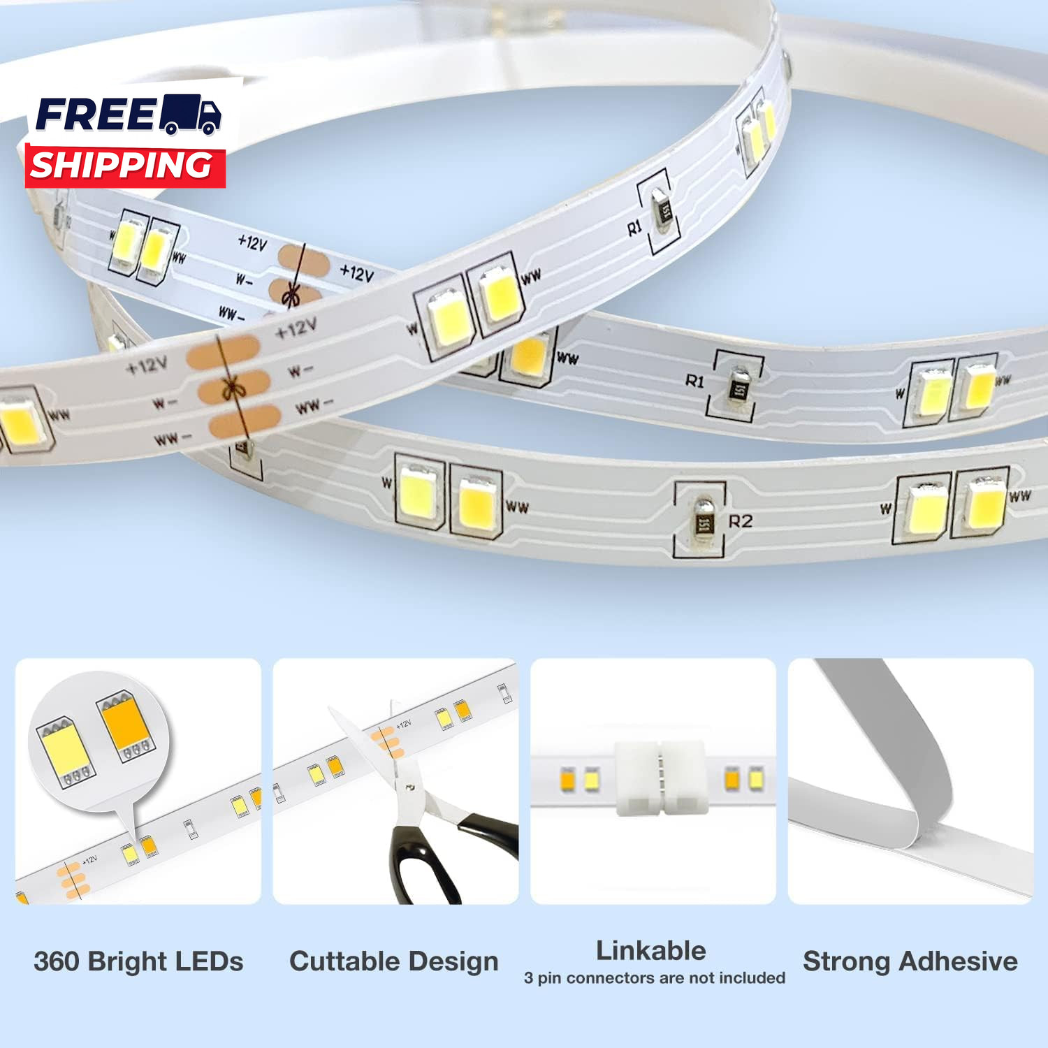 under Cabinet Lights, 6 PCS under Cabinet Lighting with Remote, Dimmable LED Str