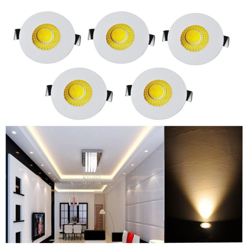 5x Mini 3W LED Recessed Small Cabinet Spot Lamp Ceiling Downlight Kit Fixture