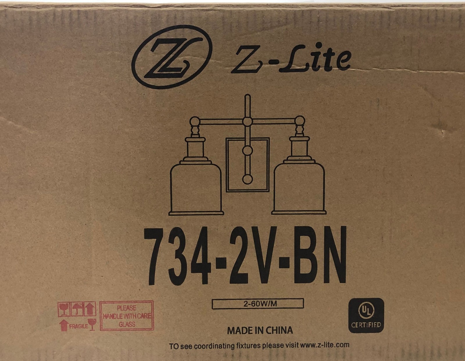 Z-Lite Bryant 16 in. 2-Light Brushed Nickel Vanity Light Seeded Glass 734-2V-BN