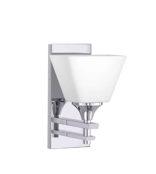 Park Harbor PHVL2231PC Polished Chrome Frosted Glass 1-Light 6-9/16″W Sconce